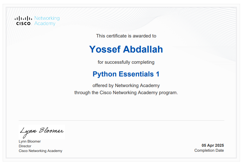 Python Programming certificate thumbnail